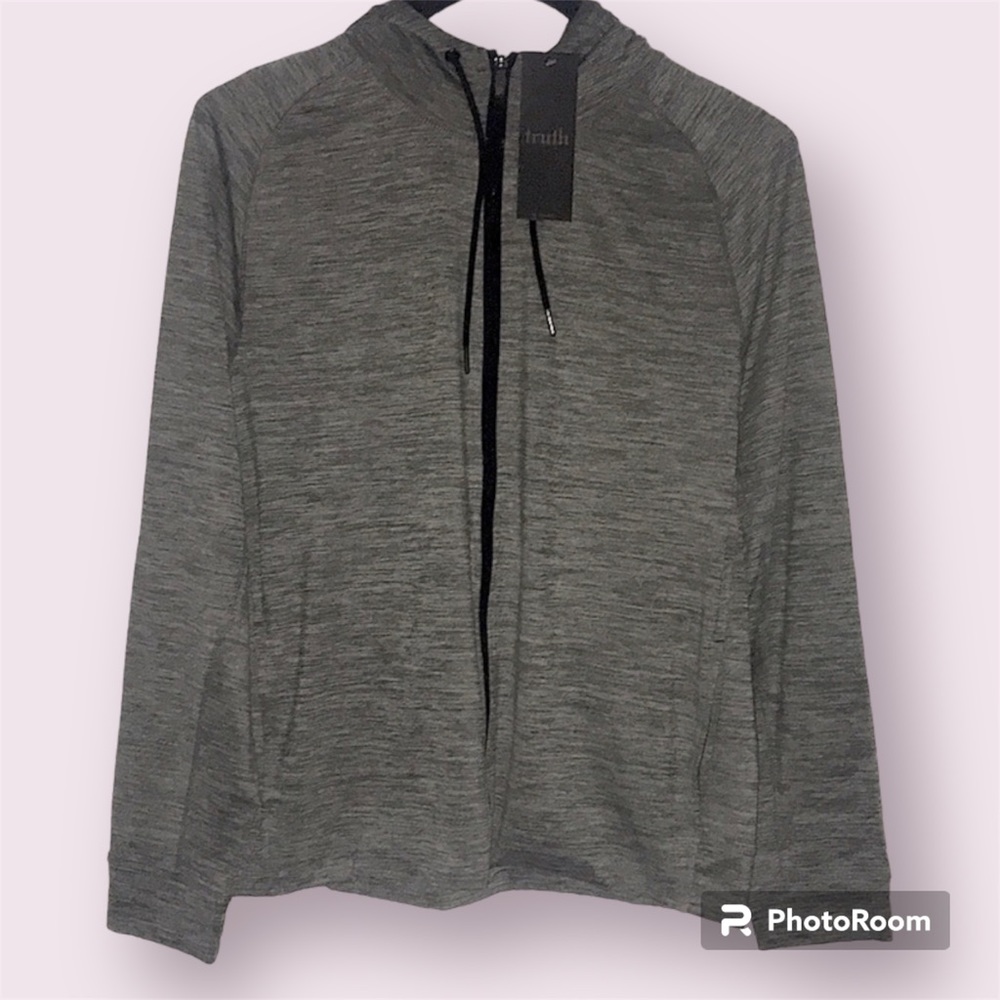 Men’s Full Zip Heather Grey Jacket Large NWT Truth by Republic